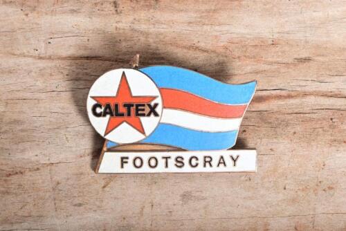 AFL/FOOTSCRAY: A Caltex Footscray enamel badge by F.H Stephens MELB