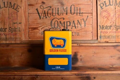 GOLDEN FLEECE: A "Golden Fleece Super Koolstroke" one gallon oil tin