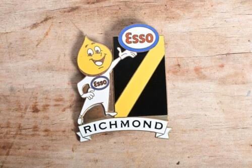 AFL/RICHMOND: A large Esso 'Drop Man' Richmond enamel badge by Bertram Bros Melb, unstamped, 6.5cm high