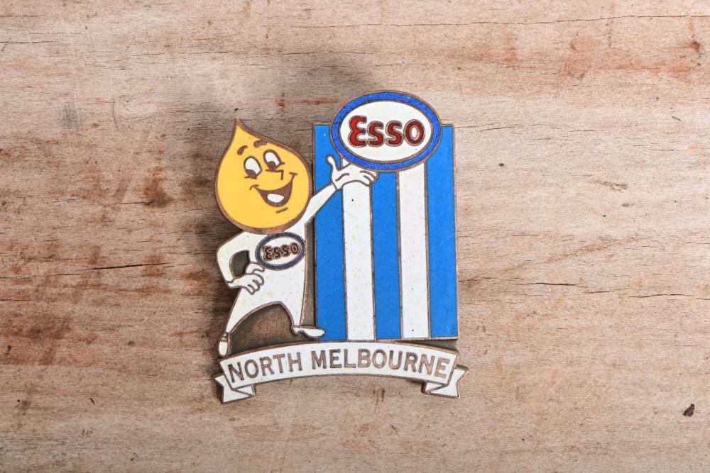 Aflnorth Melbourne A Esso Drop Man North Melbourne Enamel Badge By