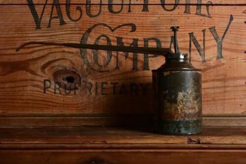 NEPTUNE: An early Australian Neptune brake fluid oil tin with dispenser arm, 33cm wide