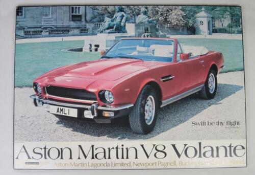 V8 VOLANTE: A large promotional poster of the Aston Martin V8 Volante.
