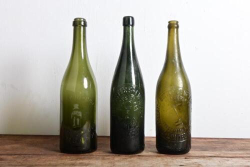 BEER BOTTLES: Three early embossed longneck beer bottles, including "The Foster Brewing Co, Victoria"