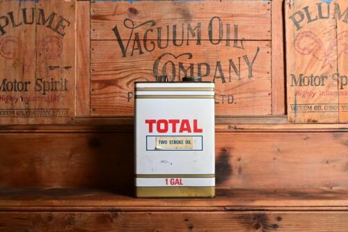 TOTAL: A one gallon Total two stroke oil tin