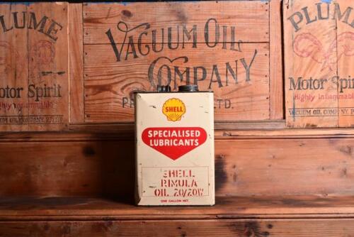 SHELL: A 1950/60s "Shell Rimula Oil 20/20W" one gallon tin