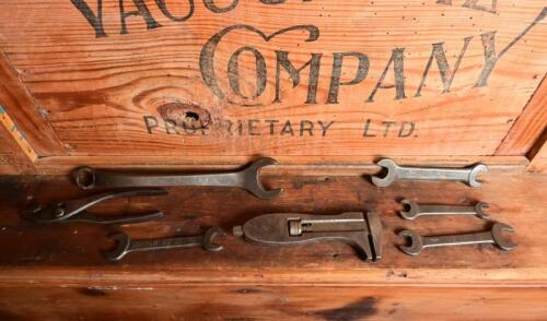 FORD: A nice collection of seven embossed early metal Ford tools, all bearing the Ford branding, spanners marked Canadian