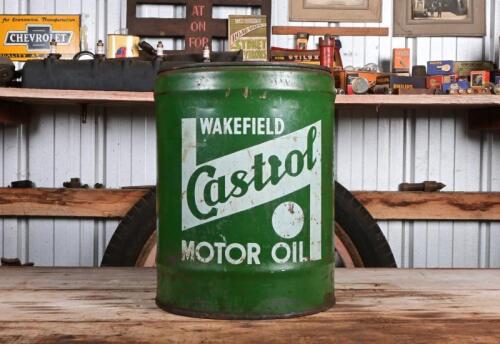 CASTROL: A circa 1950s "Castrol Wakefield" four imperial gallon drum