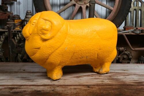 GOLDEN FLEECE: An original heavy solid concrete Golden Fleece ram, believed to have been removed from garage in Bacchus Marsh, 35cm high, 52cm wide