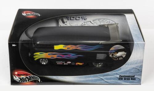 VOLKSWAGEN: A NOS 1:18 scale Hot Wheels Volkswagen Metallic Grey Drag Bus - Customised die-cast model