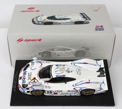 PORSCHE: A NOS 1:18 scale Spark Model Porsche 911 GT1 #26 McNish/Aiello/Ortelli 1998 LE MANS WINNERS "IBM - MOBIL 1" with rear wing as separate fitment