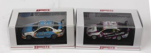 FORD: 2 NOS 1:64 scale Biante Bathurst Ford Falcon BF 2008 #25 Bright/Macrow "Fujitsu" & Falcon FG 2009 #111 Coulthard/Patrizi "Wilson Security" die-cast models