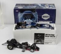 FUNNY CAR: A NOS BIG 1:16 scale Milestone Development Group Dodge Charger NHRA Funny Car Don Schumacher Racing 2007 Ron Capps "Brut Revolution" numbered limited edition composite model with Certificate of Authenticity