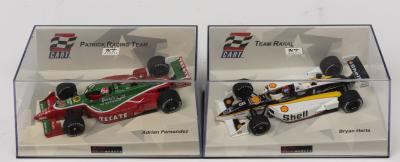 CART RACING: 2 NOS 1:43 scale UT Models Cart Reynard #8 Bryan Herta "Shell" and #40 Adrian Fernandez "Tecate" die-cast models