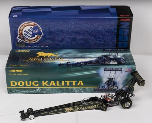 TOP FUEL DRAGSTER: A NOS 1:24 scale Action Collectables 2000 Top Fuel Dragster; Doug Kalitta "MGM Grand" die-cast model