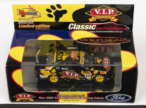 FORD: A NOS 1:43 scale Classic Carlectables Ford AU Falcon Cameron McLean #40 2002 "V.I.P. Petfoods" die-cast model with numbered Certificate of Authenticity
