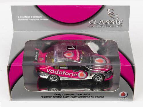 FORD: A NOS 1:43 scale Classic Carlectables Ford FG Falcon 2009 Team Vodaphone Sydney Telstra 500 #888 Craig Lowndes die-cast model with numbered Certificate of Authenticity