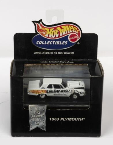 PLYMOUTH: A NOS 1:64 scale Hot Wheels Plymouth 1963 "Melrose Missile III" Limited Edition with Display Case die-cast model