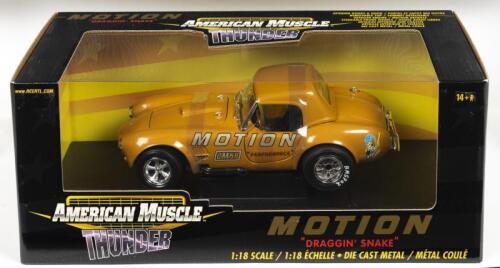 COBRA: A NOS 1:18 scale American Muscle Thunder Cobra Drag Car "Motion - Draggin Snake" die-cast model with opening doors, bonnet & detailed engine