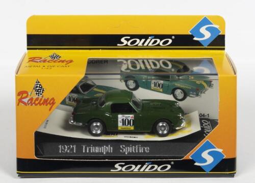 TRIUMPH: A NOS 1:43 scale Solido Triumph 1962 Spitfire Mk. I #100 die-cast model