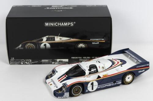 PORSCHE: A NOS 1:18 scale Minichamps Porsche 956L 1982 Le Mans Winner Ickx/Bell "Porsche" #1 die-cast model with removable engine cover