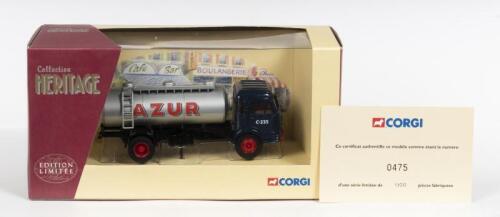 SIMCA: A NOS 1:50 scale Corgi Simca Citerne "Azur" die-cast model with Numbered Certificate