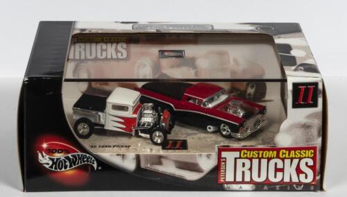 HOT WHEELS: A NOS Hot Wheels Twin Set "Petersen's Custom Classic Trucks" comprising Ford 1932 Pickup & Ford 1957 Ranchero die-cast models