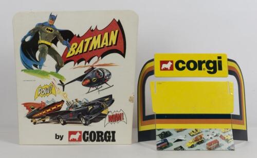 CORGI: 2 original Corgi thick cardboard Point of Sale material "Batman & Corgi". Circa 1970's