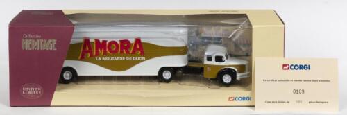 BERLIET: A NOS 1:50 scale Corgi Berliet GLR8 Remorque Fruehauf "Amora" die-cast model with Certificate of Authenticity #109