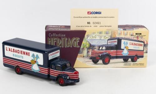 BERLIET: A NOS 1:50 scale Corgi Berliet GLR8 Fourgon "L'Alsacienne Biscuits" die-cast model with Certificate of Authenticity