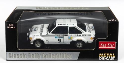 FORD: A NOS 1:18 scale Sun Star Ford Escort Mk II RS 1800 Vatanen/Bryant #9 "The Sunday Times" 1977 Lombard Rally die-cast model