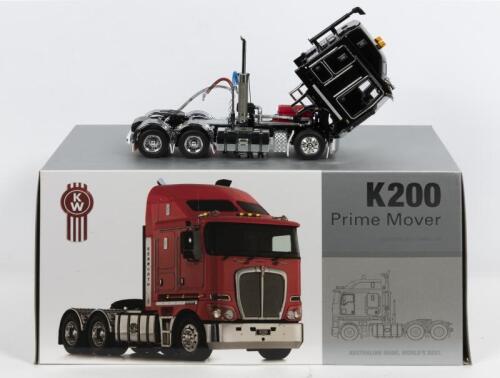 KENWORTH: A NOS 1:50 scale Drake Kenworth Black K200 Prime Mover die-cast model with tilting cabin and opening doors