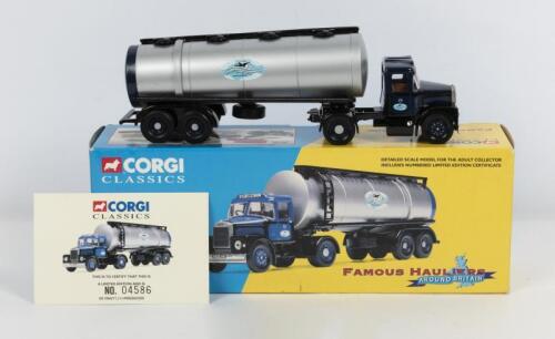 SCAMMELL: A NOS 1:50 scale Corgi Famous Hauliers Scammell Highwayman Tanker "Crow Carrying Company" limited edition die-cast model with numbered certificate