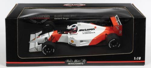 McLAREN: A NOS 1:18 scale Minichamps Formula 1 McLaren Honda 1992 MP4-7 #2 Gerhard Berger die-cast model