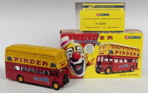 DAIMLER: A NOS 1:50 scale Corgi Daimler Double Deck Bus "Pinder Super Cirque - Jean Richard" die-cast model limited edition with numbered certificate