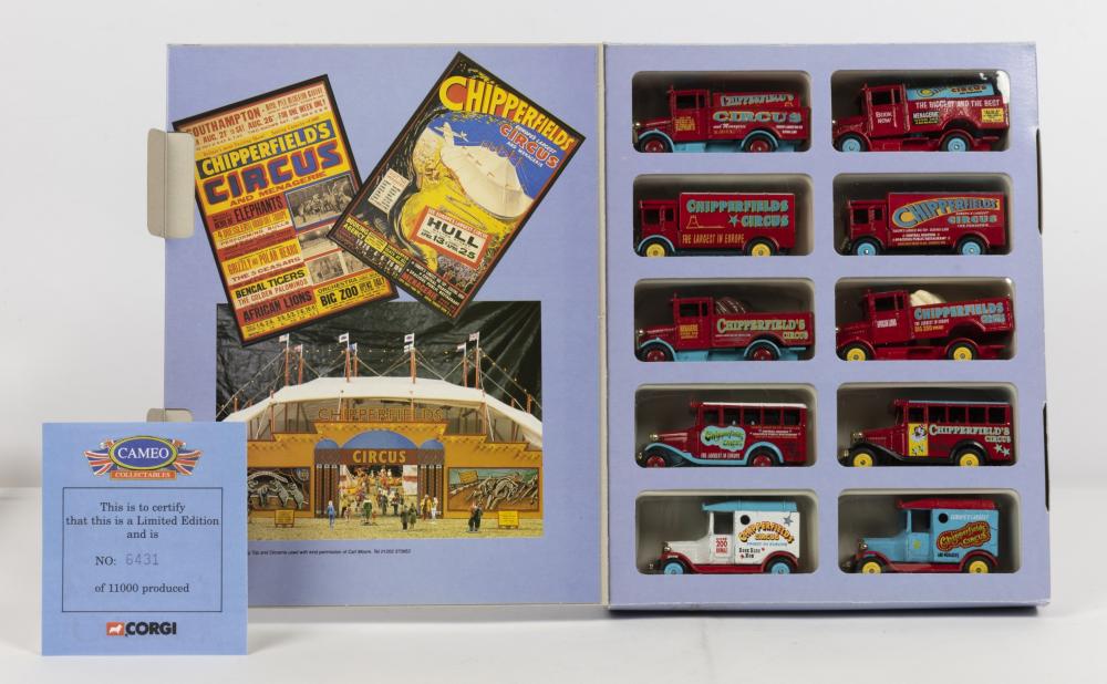 CORGI: A NOS Corgi Chipperfields Circus set comprises 10 vintage die-cast  model vehicles limited edition with numbered Certificate - Price Estimate:  $ - $