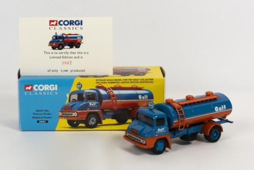 THAMES: A NOS Corgi Thames Trader Elliptical Tanker "Gulf Oil" die-cast model with numbered limited edition certificate