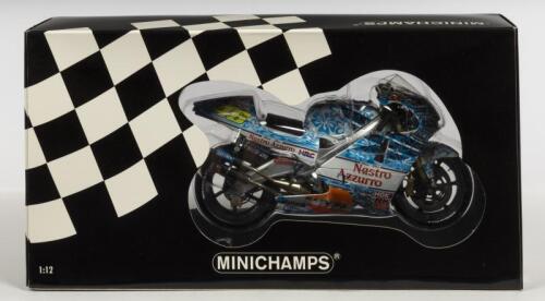 HONDA: A NOS 1:12 scale Minichamps Honda NSR 500 Team Nastro Azzuro #46 Valentino Rossi GP Mugello 2001 die-cast model
