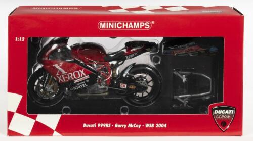 DUCATI: A NOS 1:12 scale Minichamps Ducati 999RS Team Xerox Nortel #24 Garry McCoy WSB 2004 die-cast model