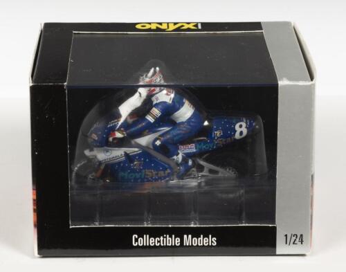 HONDA: A NOS 1:24 scale Onyx Collection Honda NSR V4 "Team Movistar Pons" #8 Carlos Checa die-cast model with rider