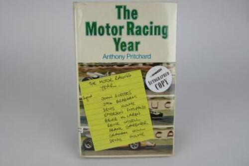 1969: A signed copy of &lsquo;The Motor Racing Year&rsquo; with 9 period drivers signatures including McLaren, Hulme, and Fittipaldi