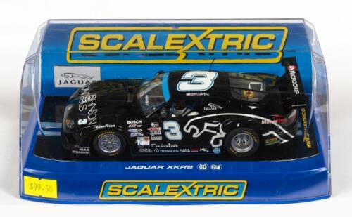 SCALEXTRIC: A NOS 1:32 scale Scalextric Jaguar XKRS Rocket Motorsports #3 Slot Car