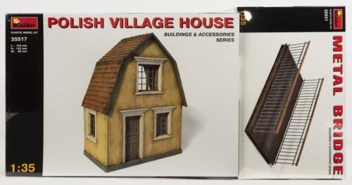 MINIART: A NOS 1:35 scale Miniart Polish Village House with Metal Bridge Sealed Model Kits