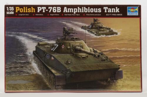 TRUMPETER: A NOS 1:35 scale Trumpeter Polish PT-76B Amphibious Tank Sealed Model Kit