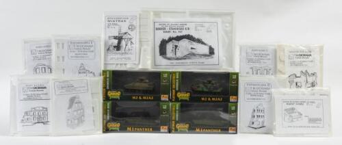 EASY MODEL: 4 Sealed NOS Easy Model Military Armour M2 & M1 Panthers and 10 Vac-formed Model Building Kits 1:72 scale