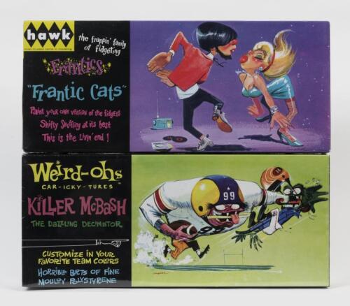 HAWK: 2 NOS Hawk Model Company "Killer McBash" & "Frantic Cats" Sealed Model Kits