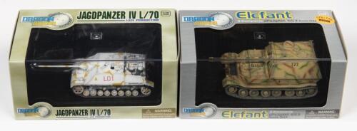 DRAGON ARMOUR: 2 NOS 1:72 scale Dragon Armour Jagdpanzer & Elephant die-cast models