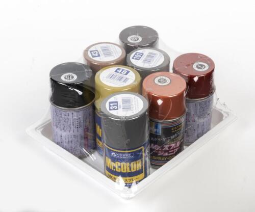 SPRAY CANS: 8 sealed NOS Gunze Sangyo Mr Color Hobby Spray Cans