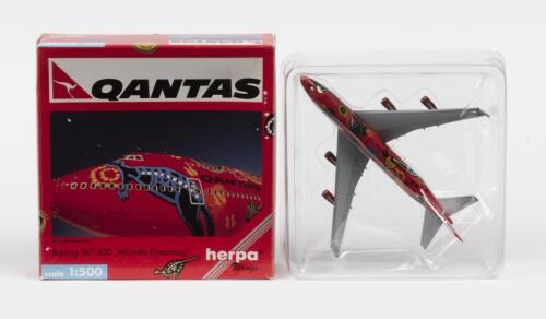 HERPA WINGS: A NOS 1:500 scale Herpa Wings Boeing 747-300 Qantas "Wunala Dreaming" die-cast model