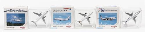 HERPA WINGS: 3 NOS 1:500 scale Herpa Wings Aircraft: "Deutsche BA, Polish & Alaska Airlines" die-cast models