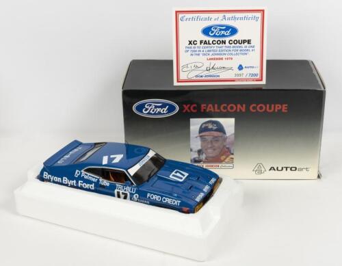 FORD: A NOS 1:18 scale Autoart Ford Falcon XC Coupe #17 Dick Johnson 1979 Lakeside Raceway "Bryan Byrt Ford" with signed numbered certificate of Authenticity die-cast model